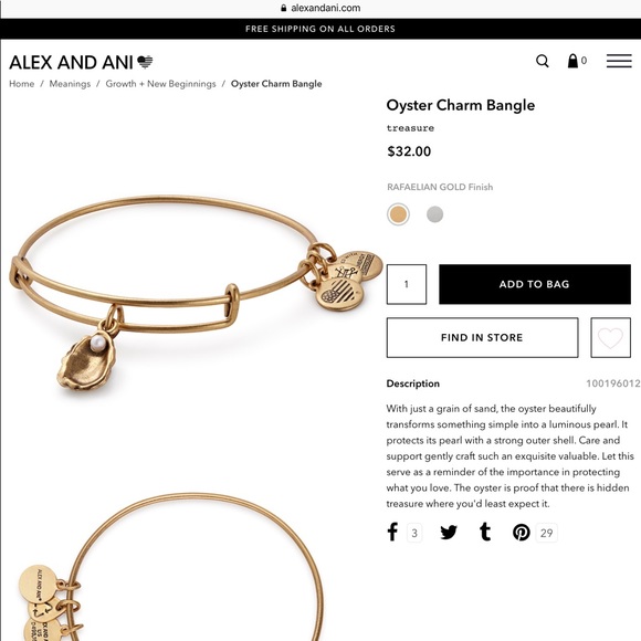 🆕ALEX AND ANI Oyster Charm Bangle in gold - Picture 7 of 7
